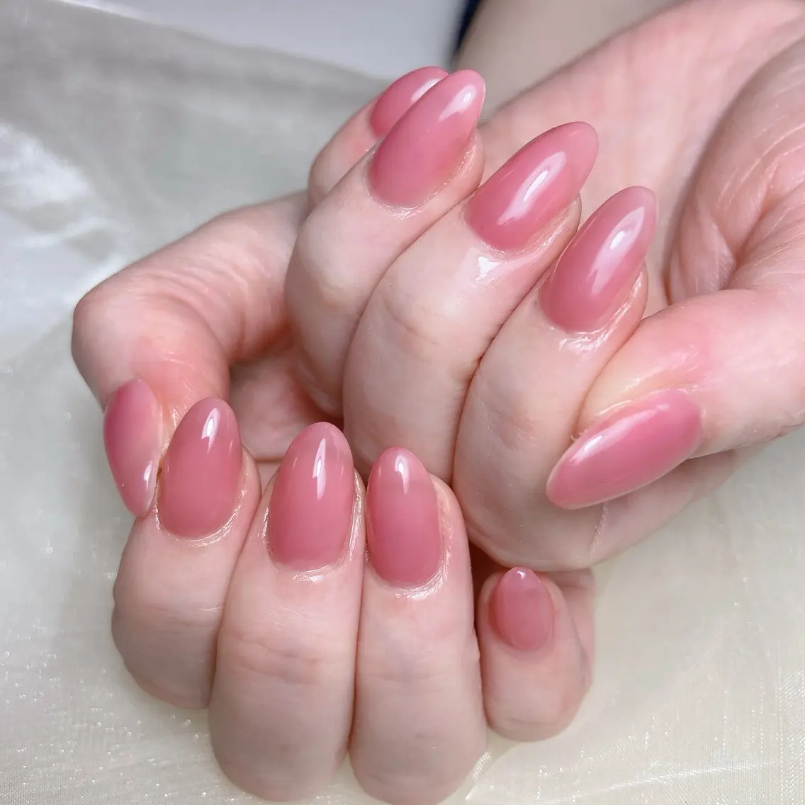 ネイル ワンカラーネイル ピンク ハンドネイル nailsalon REJOICEのネイルデザイン