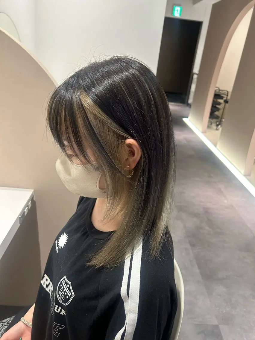ミディアム ヘアカラー トリートメント 髪質改善縮毛矯正,ブ リーチ縮毛矯正KEIのヘアスタイル