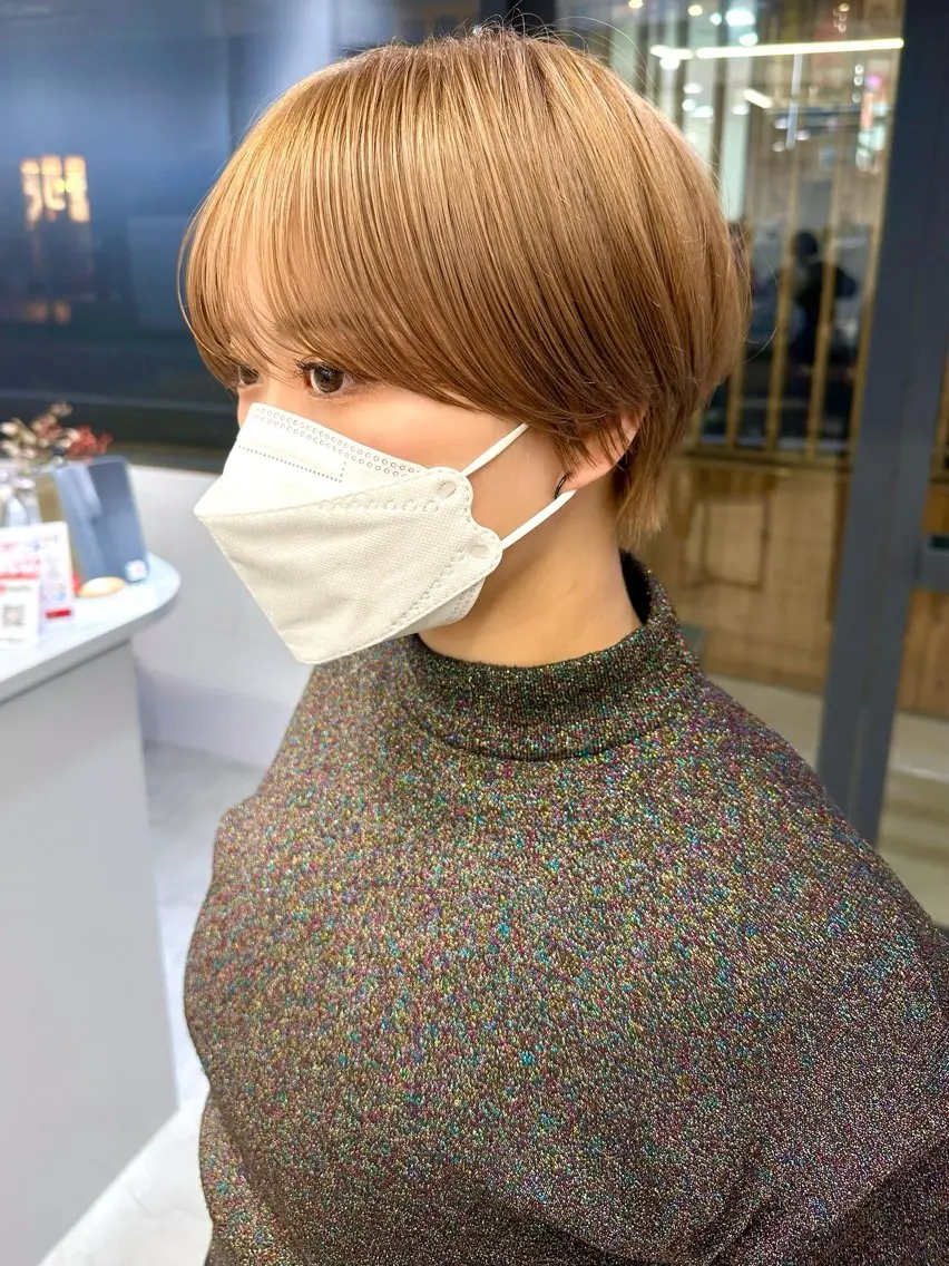 ショート カット ヘアカラー トリートメント 骨格診断で絶対可愛い ✨丸みショート✨凌弥のヘアスタイル