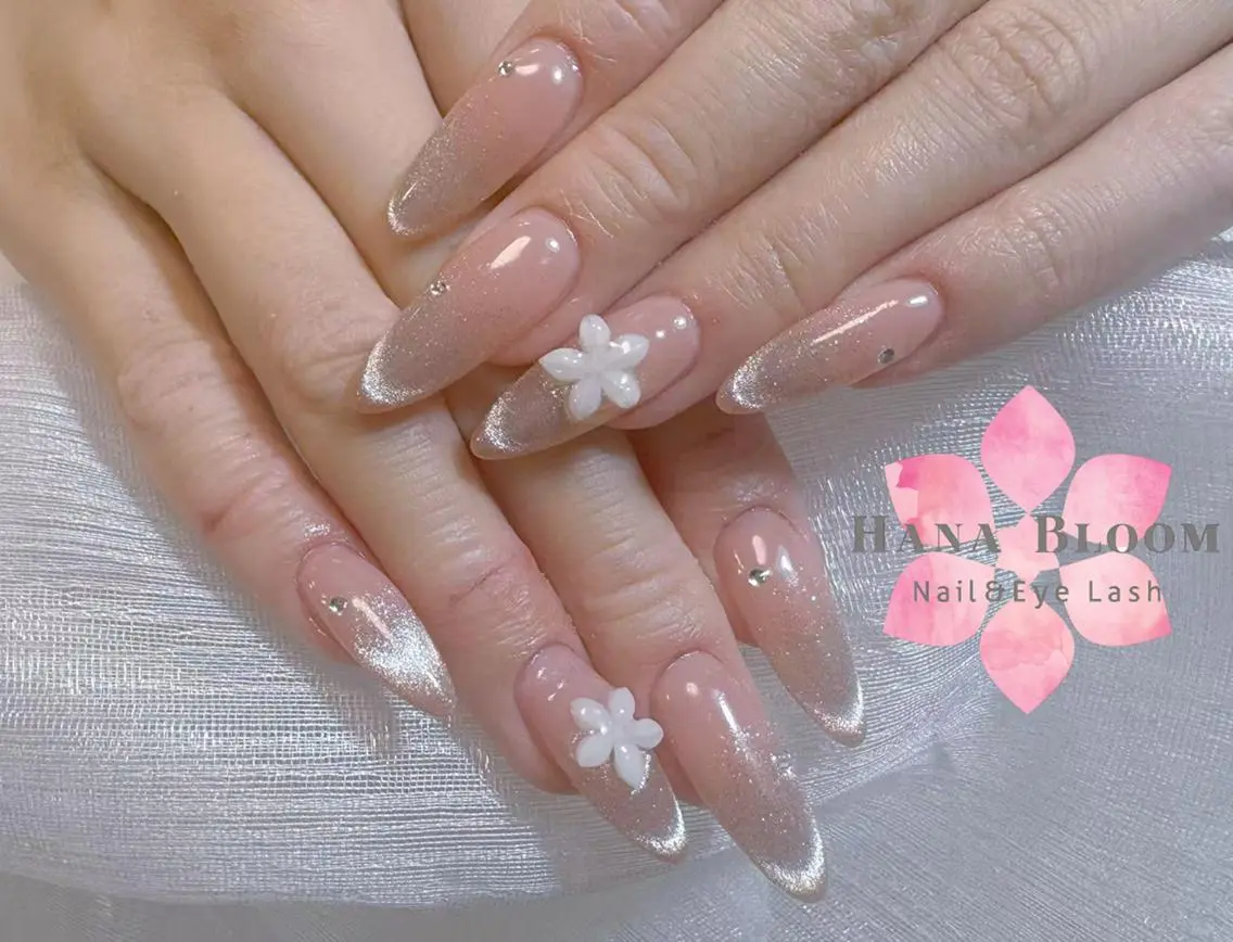 ネイル 長さ出し フットネイル 韓国ネイル マグネットネイル 持ち込み ハンドネイル ハンドケア Hana Bloom Nail 渋谷道玄坂のネイルデザイン