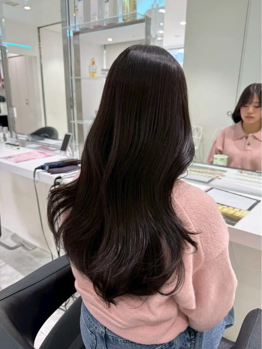 ロング ヘアカラー 韓国ワンホン透明感 カラー✨🖤ここあのヘアスタイル