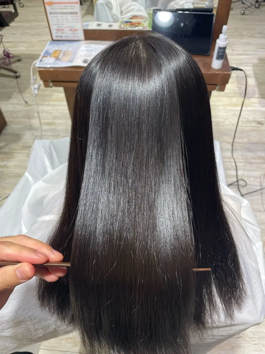 セミロング カット ヘアカラー 髪質改善/ 梅田中崎町/宮里のヘアスタイル