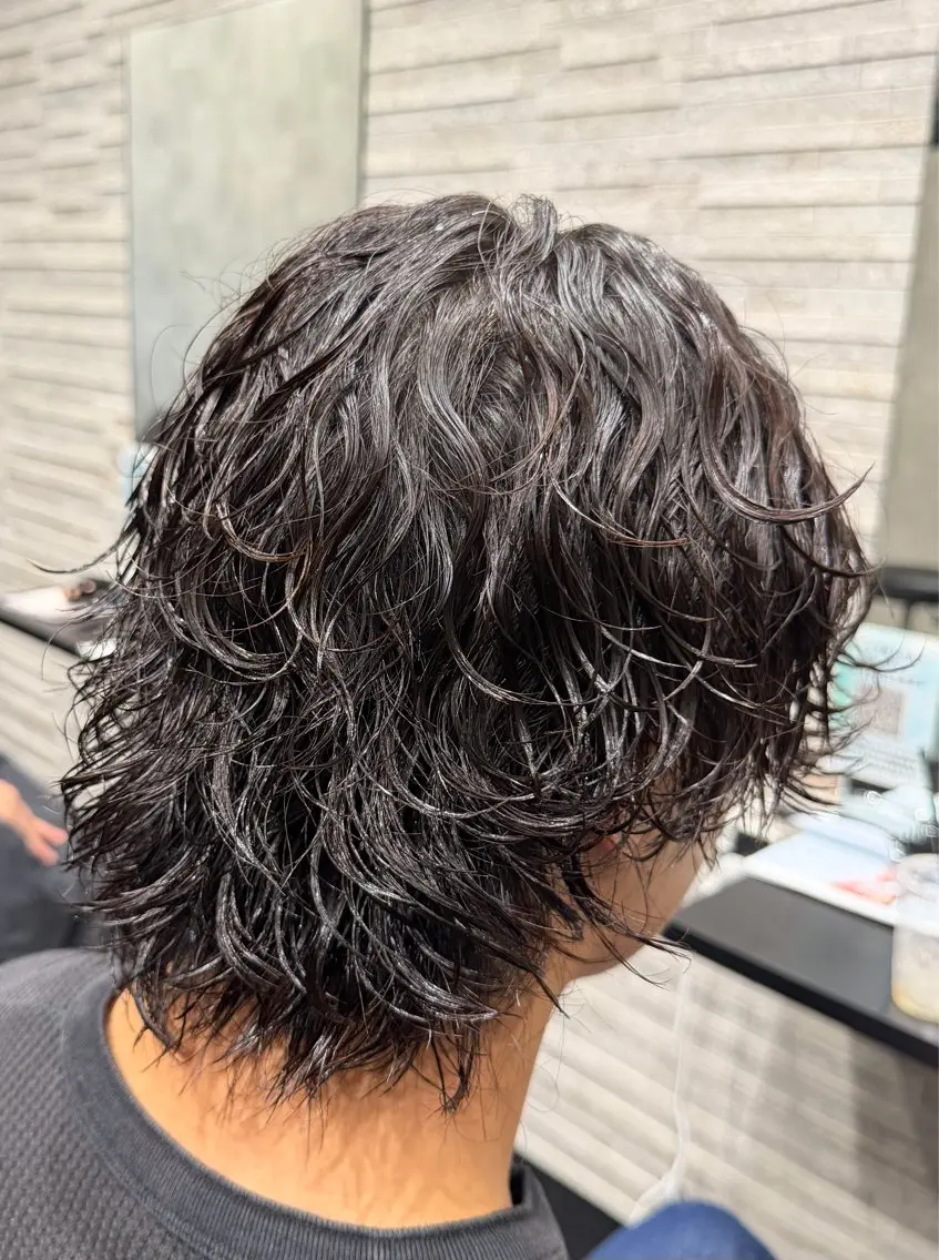 ミディアム パーマ カット パーマ 清水 悠羽のヘアスタイル