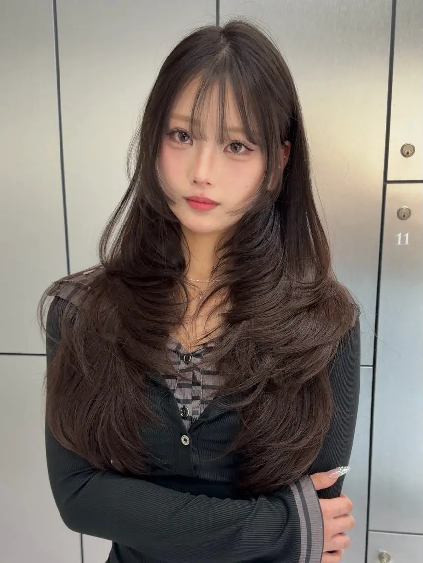 ロング カラー カット ヘアカラー トリートメント ヘアセット Rita/髪質改善/ ブリーチなしWカラーのヘアスタイル