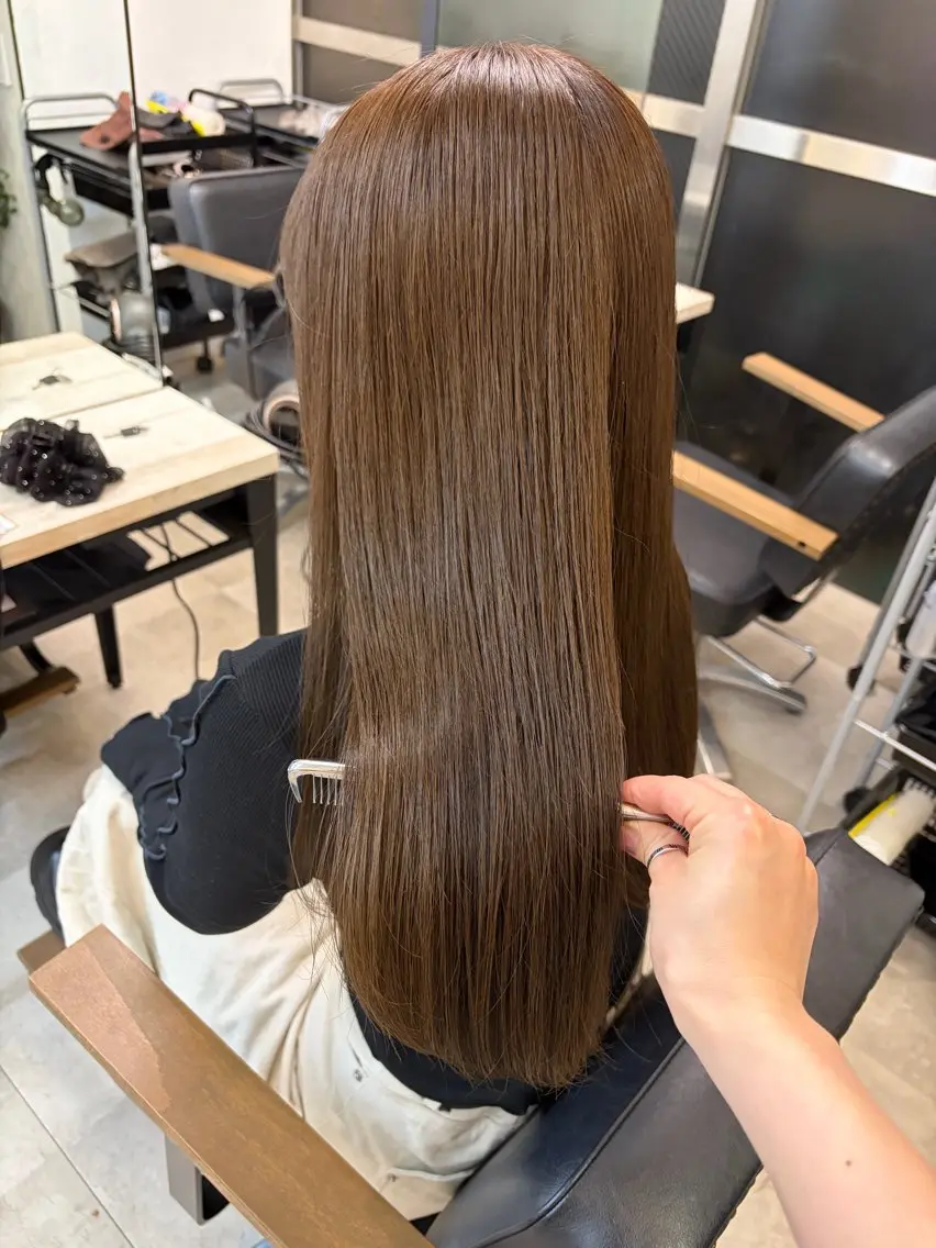 セミロング カラー 🥀韓国ヘア🥀 宮津真菜のヘアスタイル
