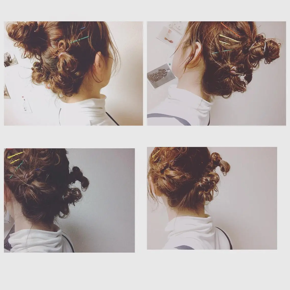 セミロング パーマ ヘアアレンジ くるくるパーマ aikoのヘアスタイル
