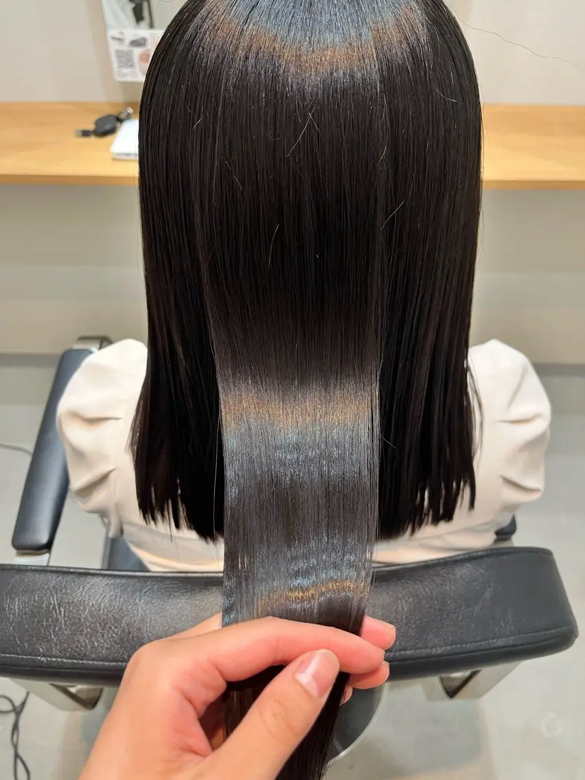 ミディアム トリートメント omaフクダ 縮毛矯正/艶髪カラーのヘアスタイル