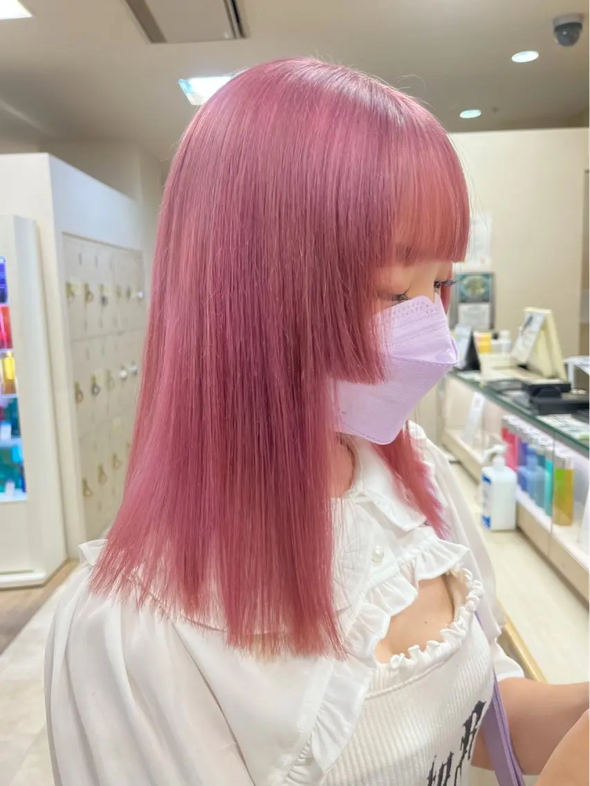 セミロング カラー 暖色/ブリーチカラー 🎀 M i k uのヘアスタイル
