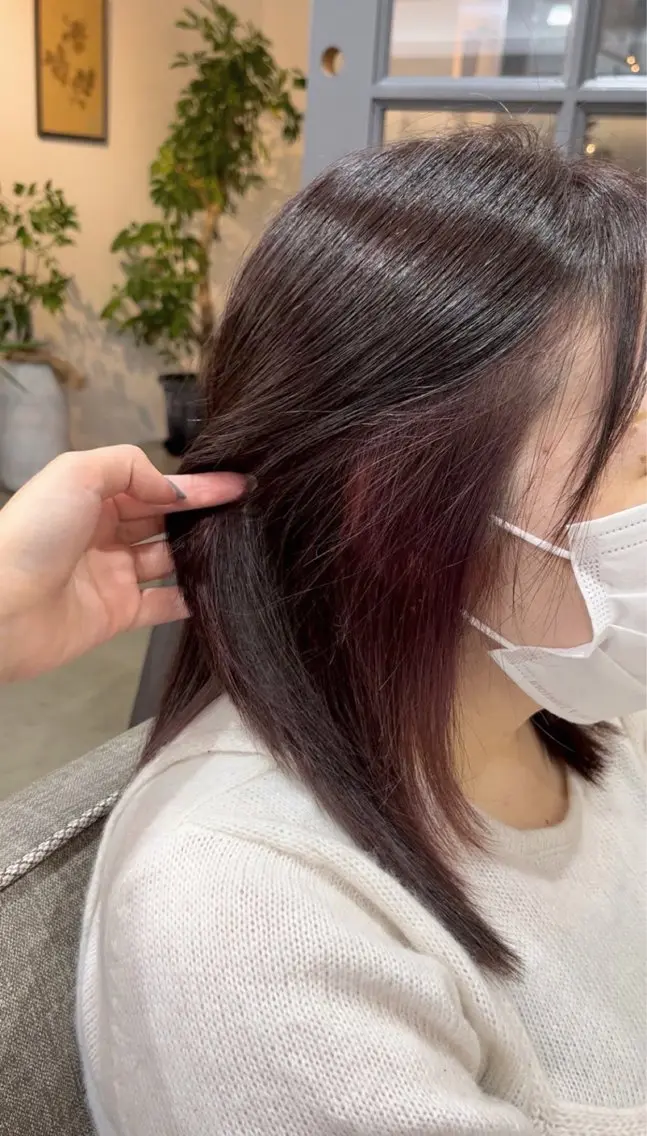 ミディアム カラー ピンクカラー バイオレットカラー ヘアカラー 髪質改善/艶髪🫧 ｼｽﾞｸ🦥🌿のヘアスタイル