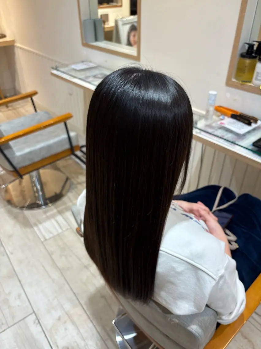 ロング カット 縮毛矯正 トリートメント メンズカット募集中 🌷🫧森山彩音のヘアスタイル