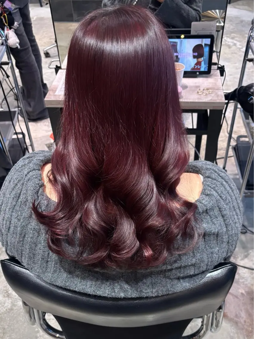 セミロング カラー カット ヘアカラー 韓国風レイヤーカット 🍒サンジキ アカリのヘアスタイル
