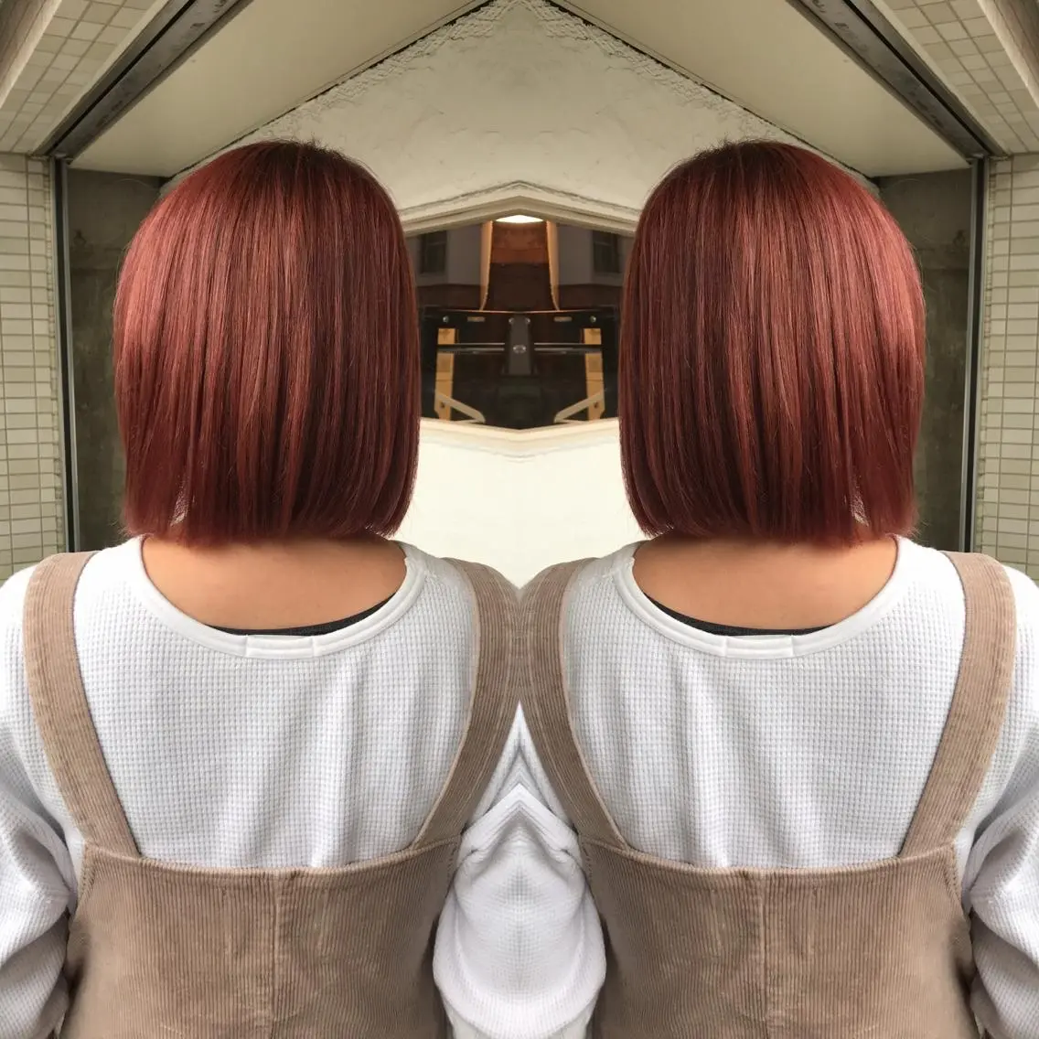 ミディアム カラー ブリーチ ケアブリーチ 正分 真美のヘアスタイル
