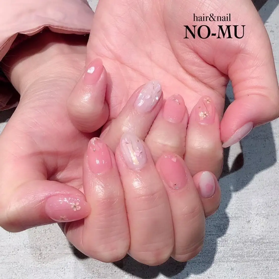 ネイル 桜ネイル ハンドネイル hair&nail NO-MUのネイルデザイン