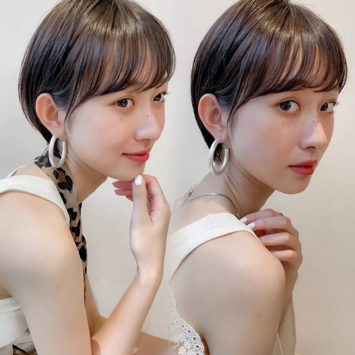 ショート ショートレイヤー くびれヘア レイヤーカット ショートヘア カット ヘアカラー トリートメント 髪質改善/縮毛矯正/ レイヤーカットななこのヘアスタイル