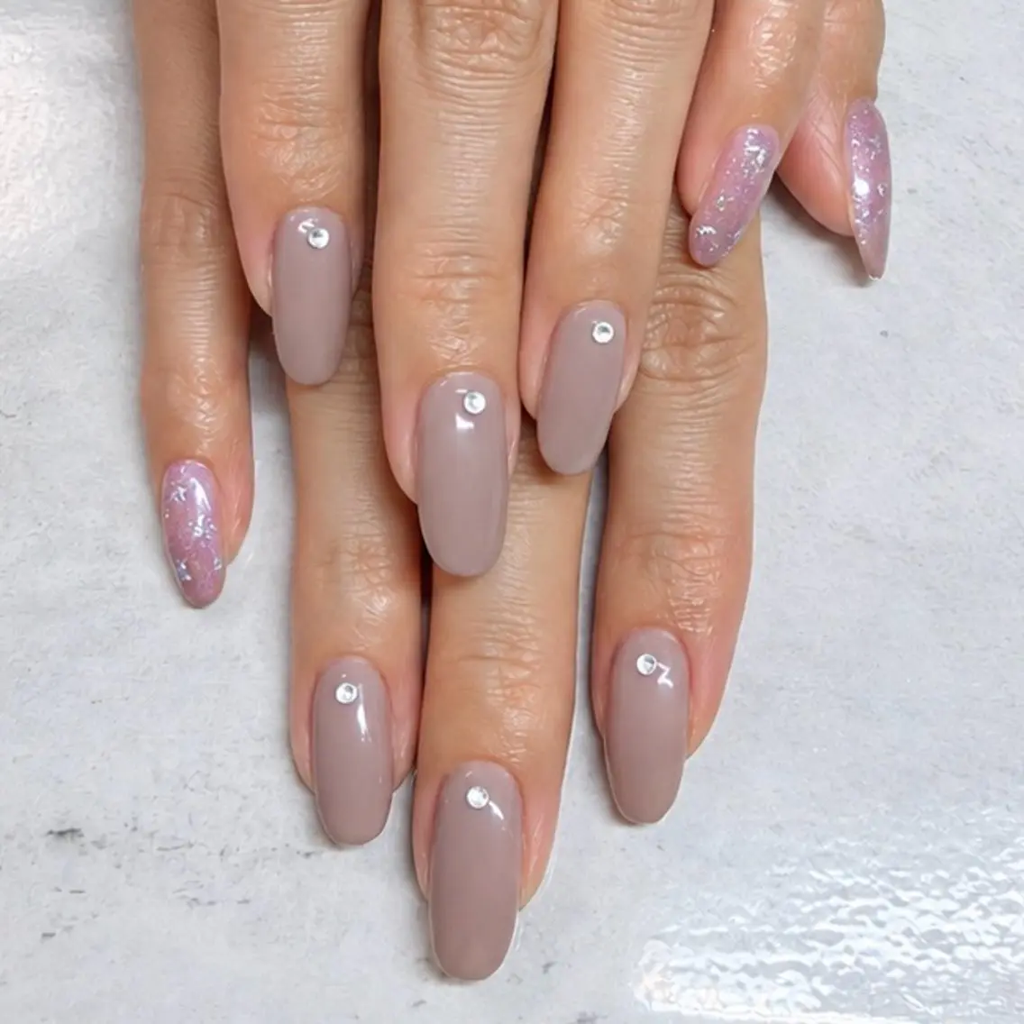 ネイル キラキラネイル ラメ(グリッター) シンプルネイル ストーンネイル kodabashi ayakaのネイルデザイン