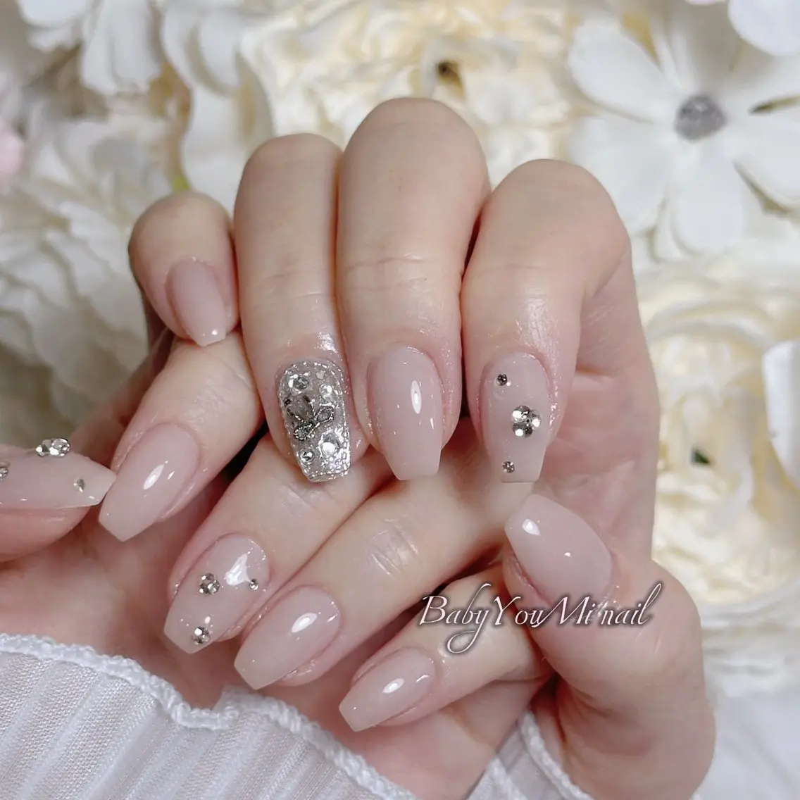 ネイル オーロラネイル 成人式 フットネイル フレンチネイル ジェルネイル ハンドネイル ハンドケア BabyYouMi nailのネイルデザイン