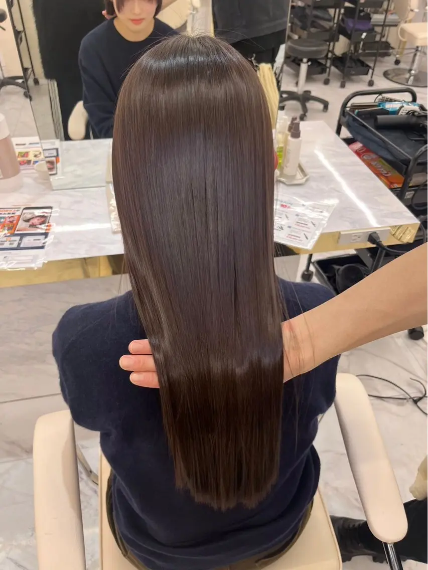 ミディアム カラー ヘアカラー トリートメント 縮毛矯正🫧髪質改善 高原瑞輝のヘアスタイル