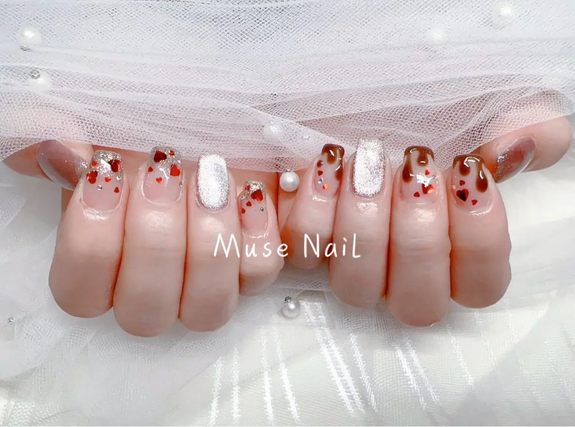 ネイル バレンタイン ハンドネイル muse nailのネイルデザイン