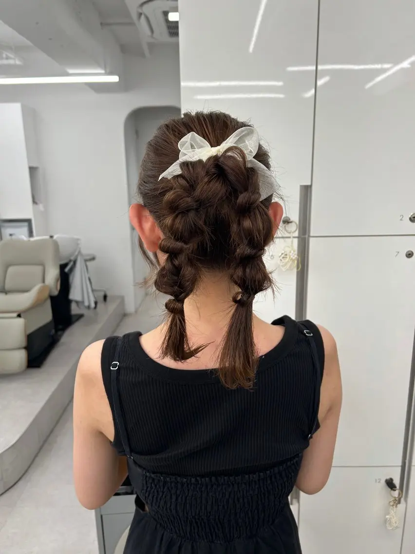 ヘアアレンジ ポニーテール ヘアセット 韓国ヘア/顔周り ヘアセット/加藤優里のヘアスタイル