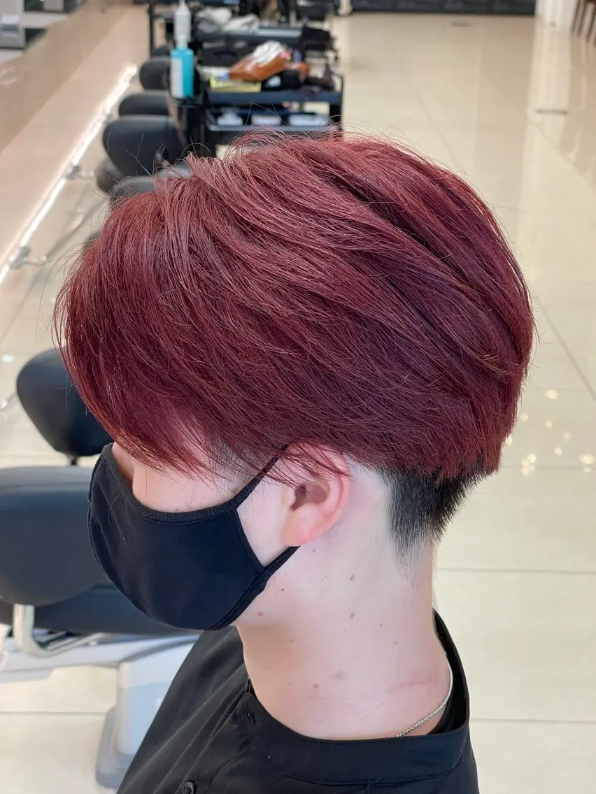 ショート カラー ブリーチ レッドカラー カット ヘアカラー トリートメント ダブルカラー/ 髪質改善💎安藤のヘアスタイル