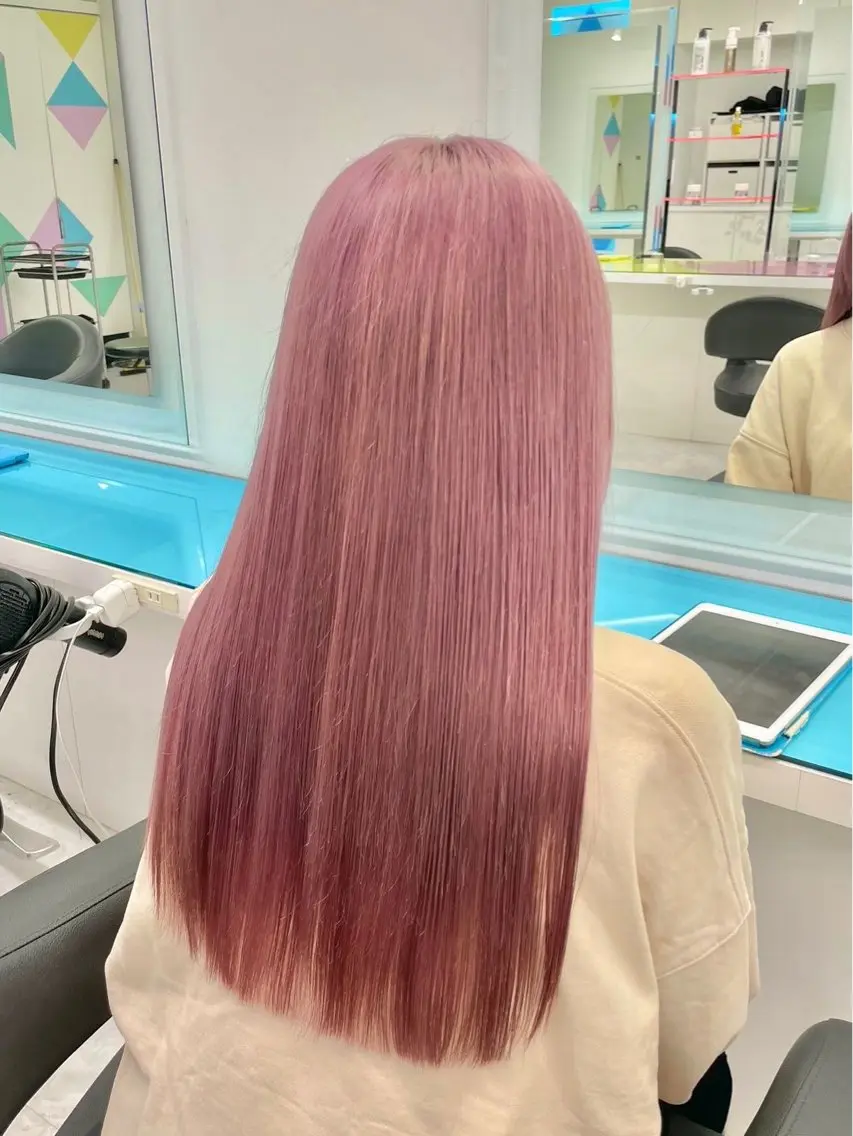 セミロング カラー ヘアアレンジ ヘアカラー トリートメント ヘアセット 🫧モテる💗ダメー ジレスハイトーン🫧のヘアスタイル