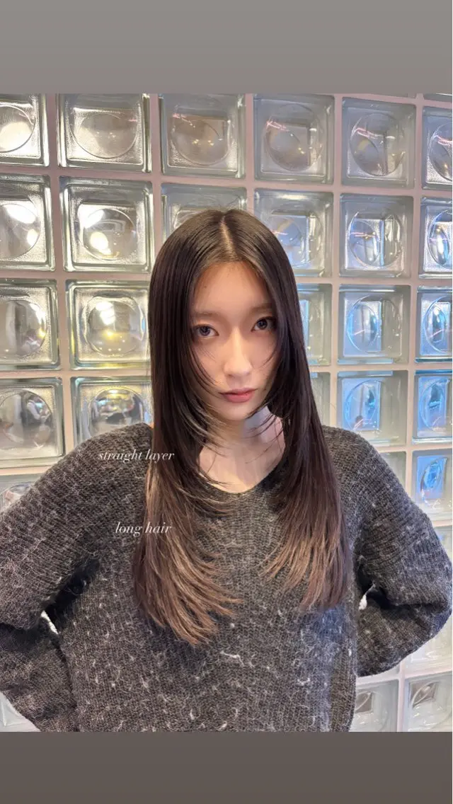 ロング レイヤーカット 表参道レイヤーカット 髪質改善山岸季生のヘアスタイル