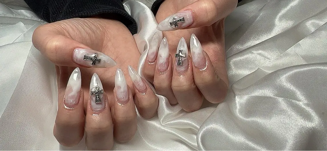 ネイル クリアネイル 大理石ネイル(マーブル) Mimi Nailのネイルデザイン