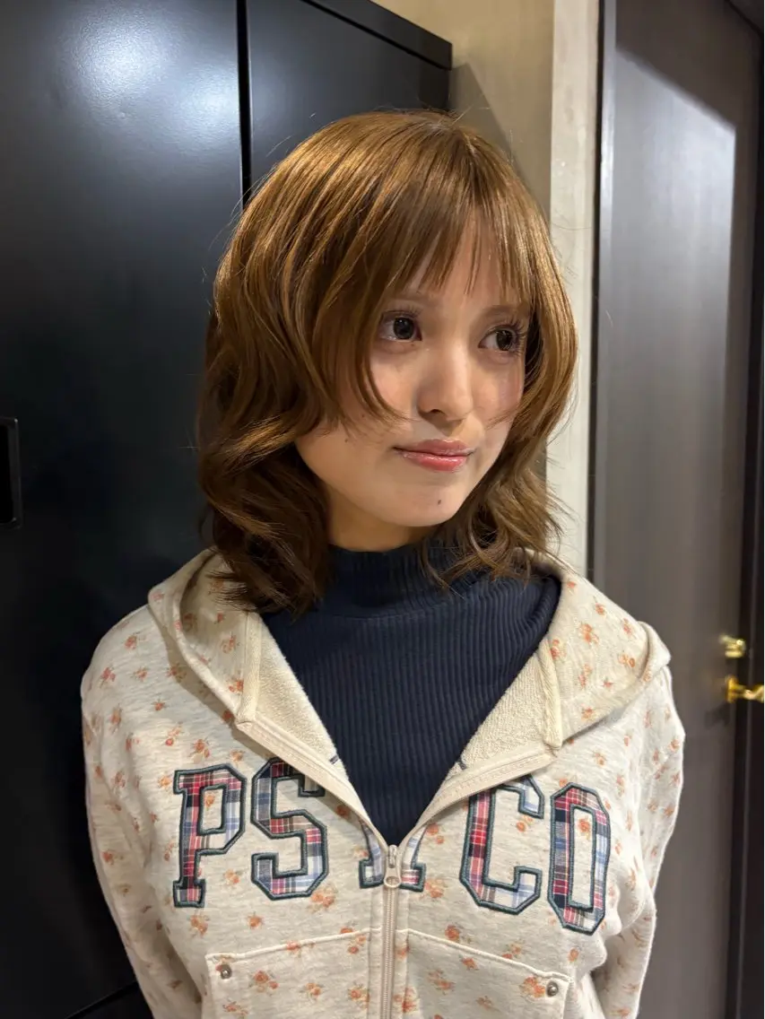 ミディアム カラー くびれヘア レイヤーカット 似合わせカット カット ヘアカラー トリートメント レイヤー/メンズ/ kaedeのヘアスタイル