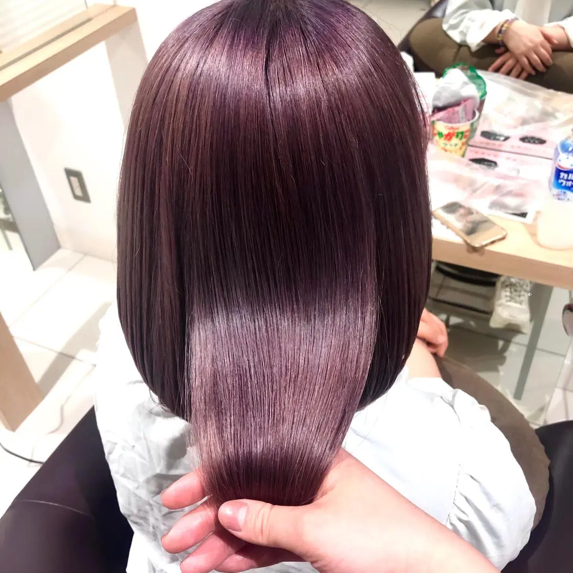 ミディアム カラー ブリーチ カット ヘアカラー ショート/ボブ/ 透明感カラー/ほのかのヘアスタイル