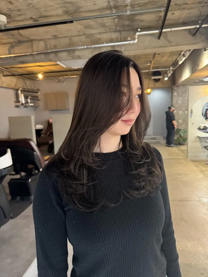 ロング レイヤーカット 髪質改善/縮毛矯正/ 超高濃度水素ケアのヘアスタイル