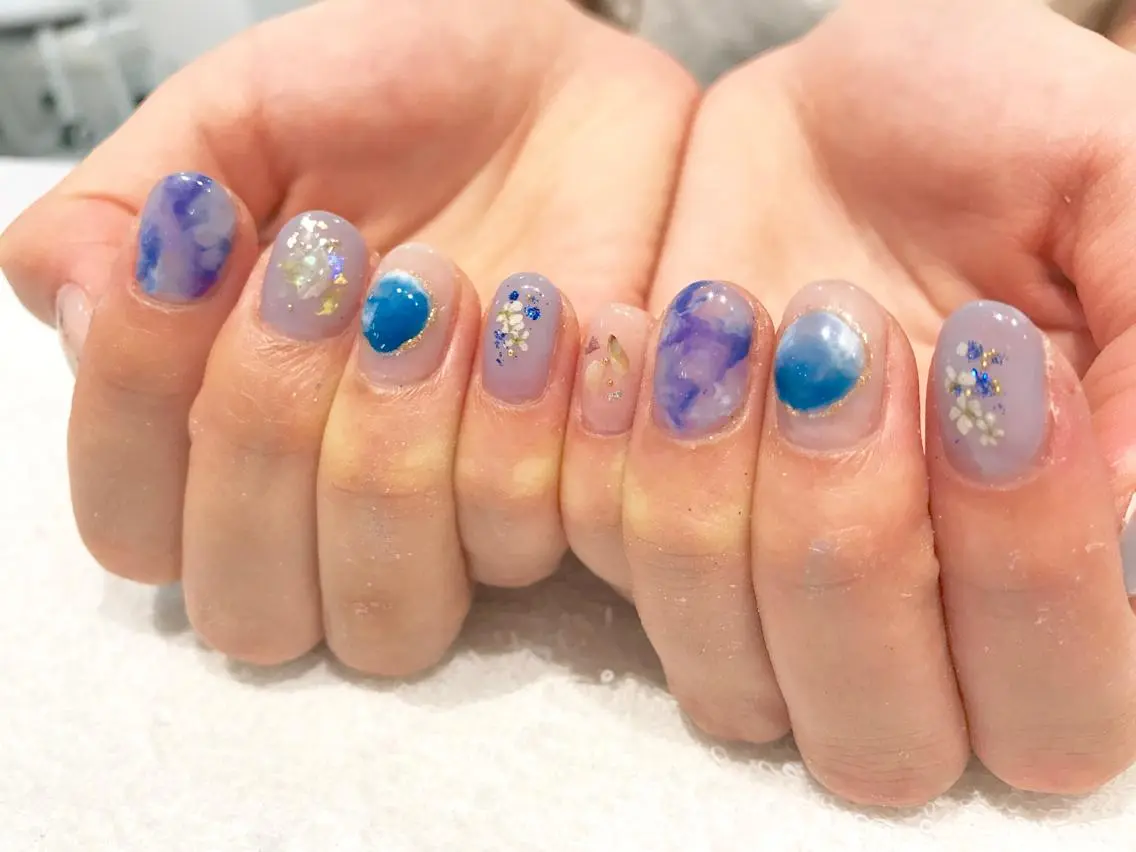 ネイル ブルー NARUMI HYODOのネイルデザイン