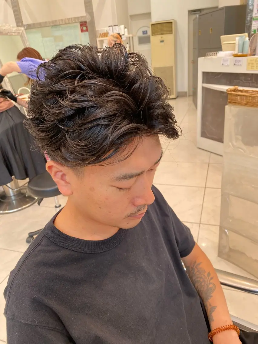 ショート カラー パーマ メンズ 田村 共時のヘアスタイル