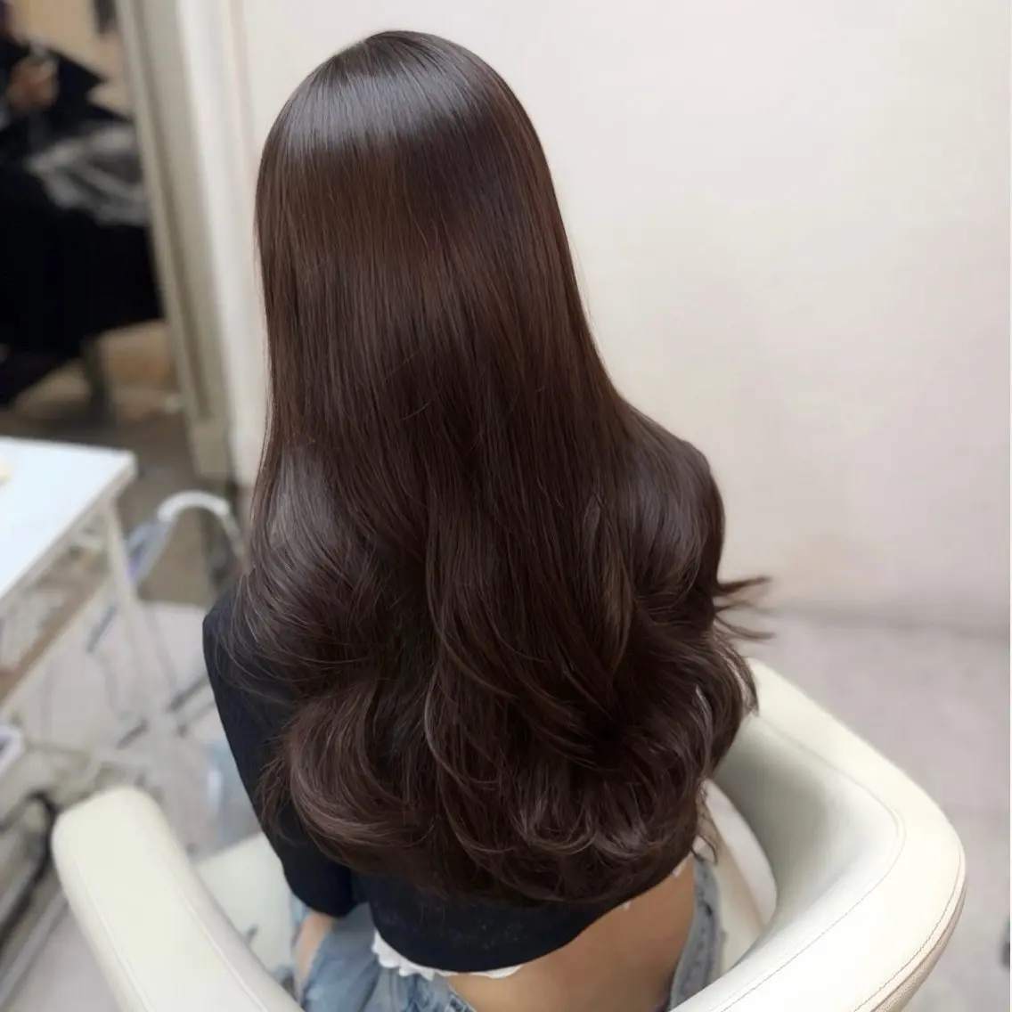 ロング カラー ブリーチ ブラウンカラー チョコレートブラウン ブリーチなしカラー ヘアカラー 韓国ヘア/表参道 ENA🎀🤍のヘアスタイル
