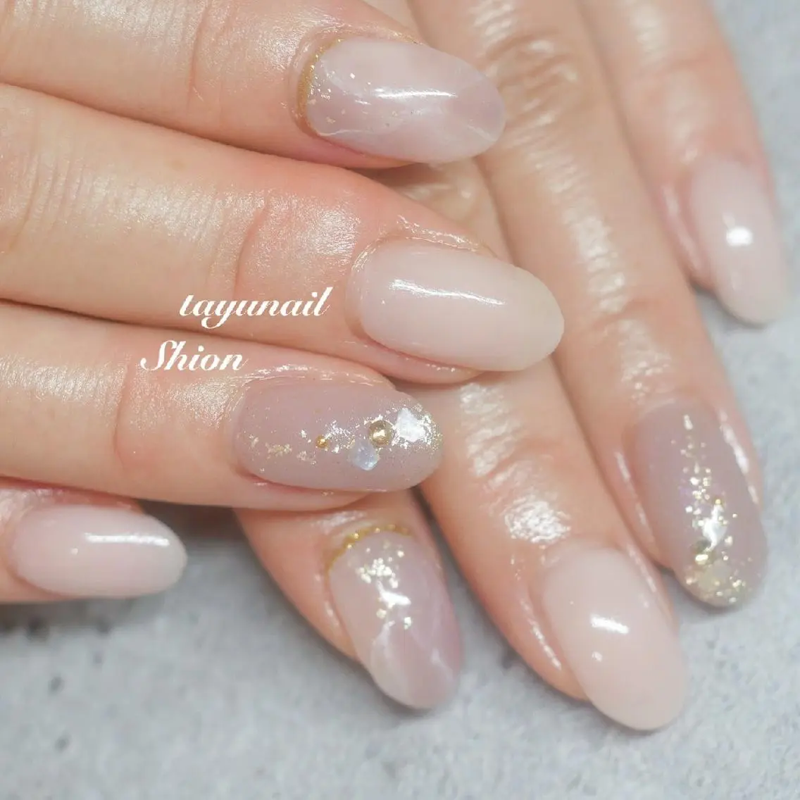 ネイル ブルー ジェルネイル ニュアンスネイル パラジェル 夏ネイル ネイルサロン 【たゆnail】のネイルデザイン