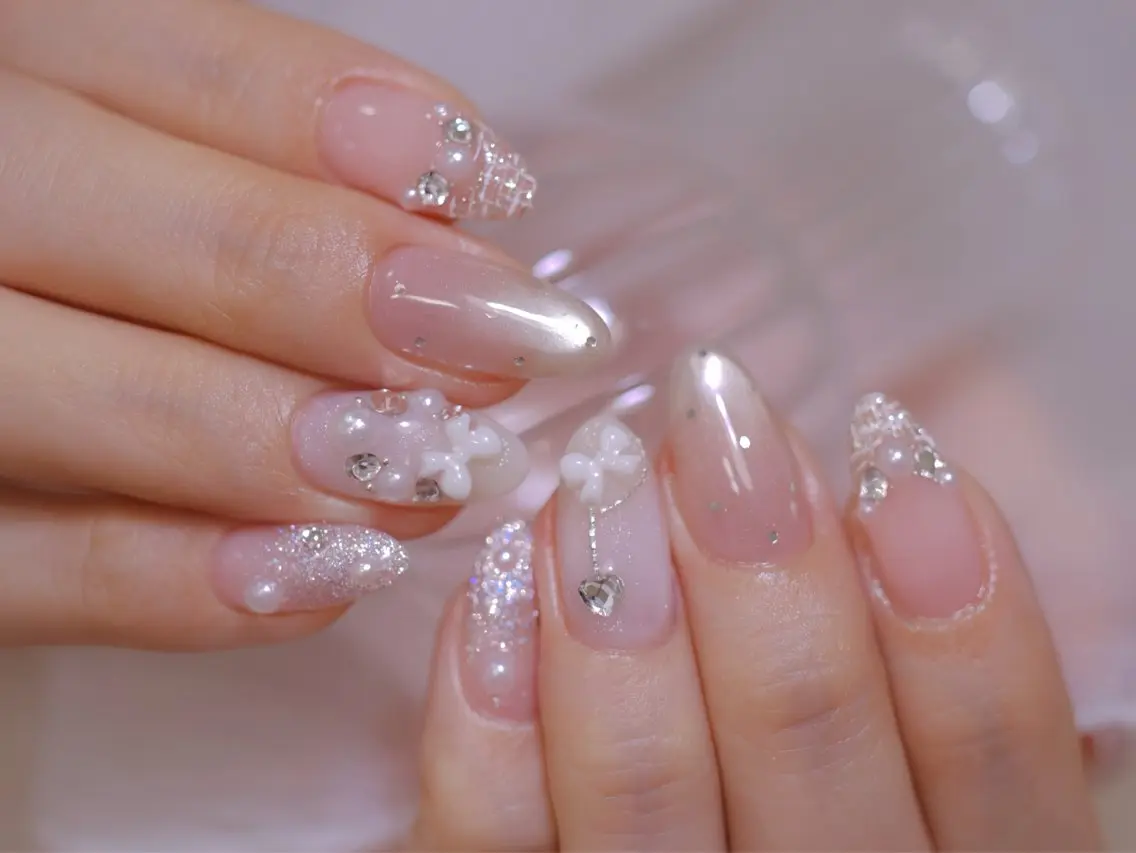ネイル キラキラネイル ツイードネイル ハンドネイル 幻之花 Nailのネイルデザイン