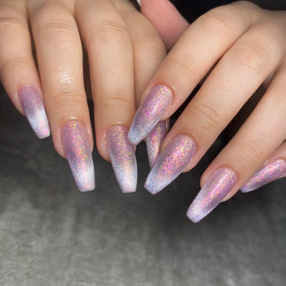 ネイル キラキラネイル ラメ(グリッター) ロングネイル マグネットネイル ワンカラーネイル ハンドネイル yuki nail...のネイルデザイン