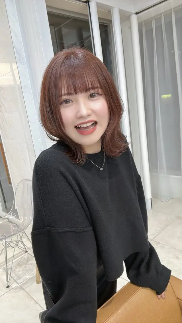 ミディアム 大人可愛い顔周り・ 縮毛矯正/ショウのヘアスタイル