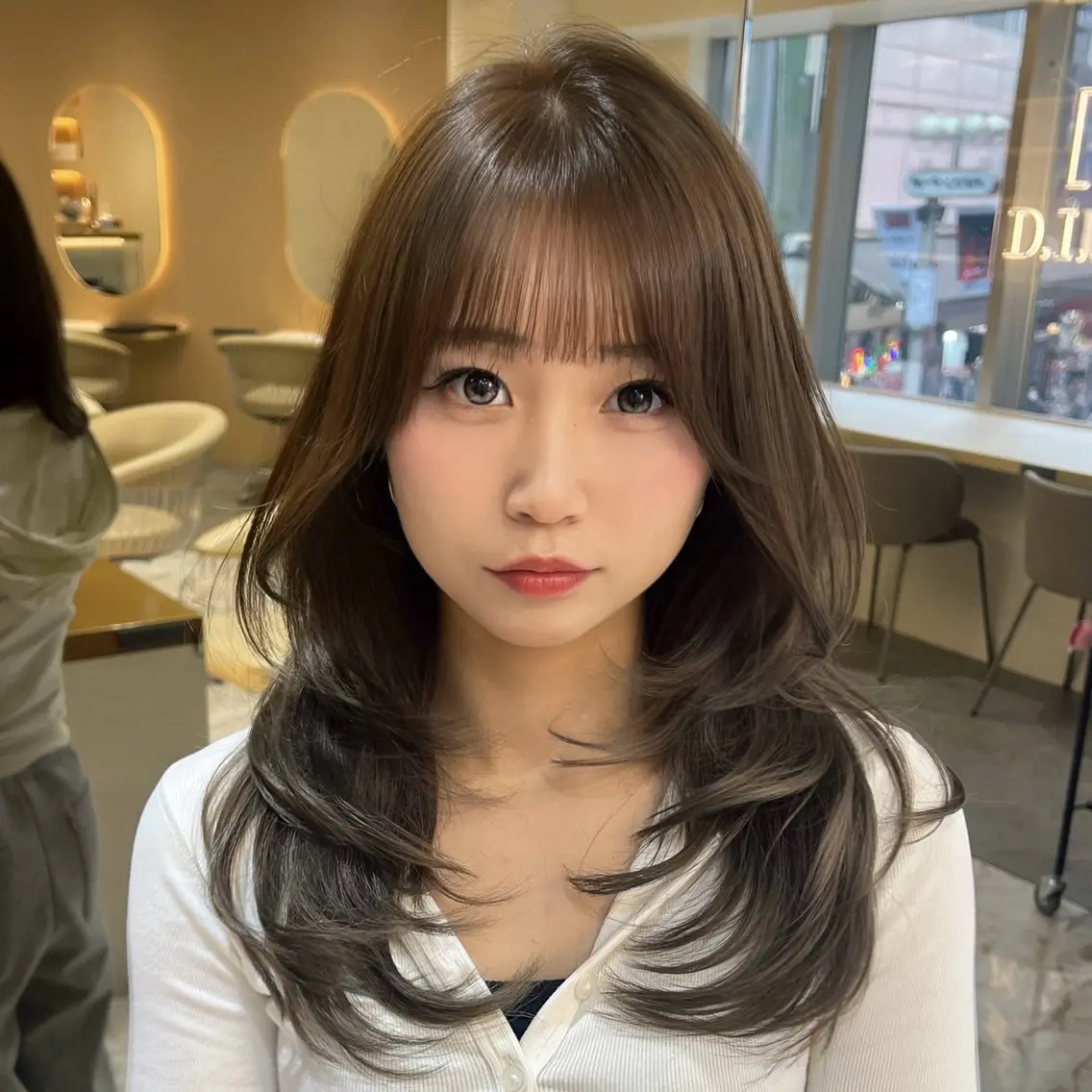 ロング カラー レイヤーカット カット ヘアカラー トリートメント ✨カチモリ✨レイヤー 韓国ヘア🇰🇷ゆいのヘアスタイル