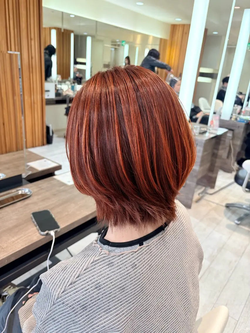 ミディアム カラー カット ヘアカラー 片瀬 結のヘアスタイル
