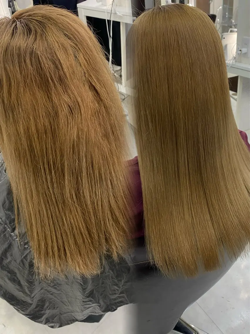 セミロング カット 縮毛矯正 トリートメント 艶髪、髪質改善 富田隼仁のヘアスタイル
