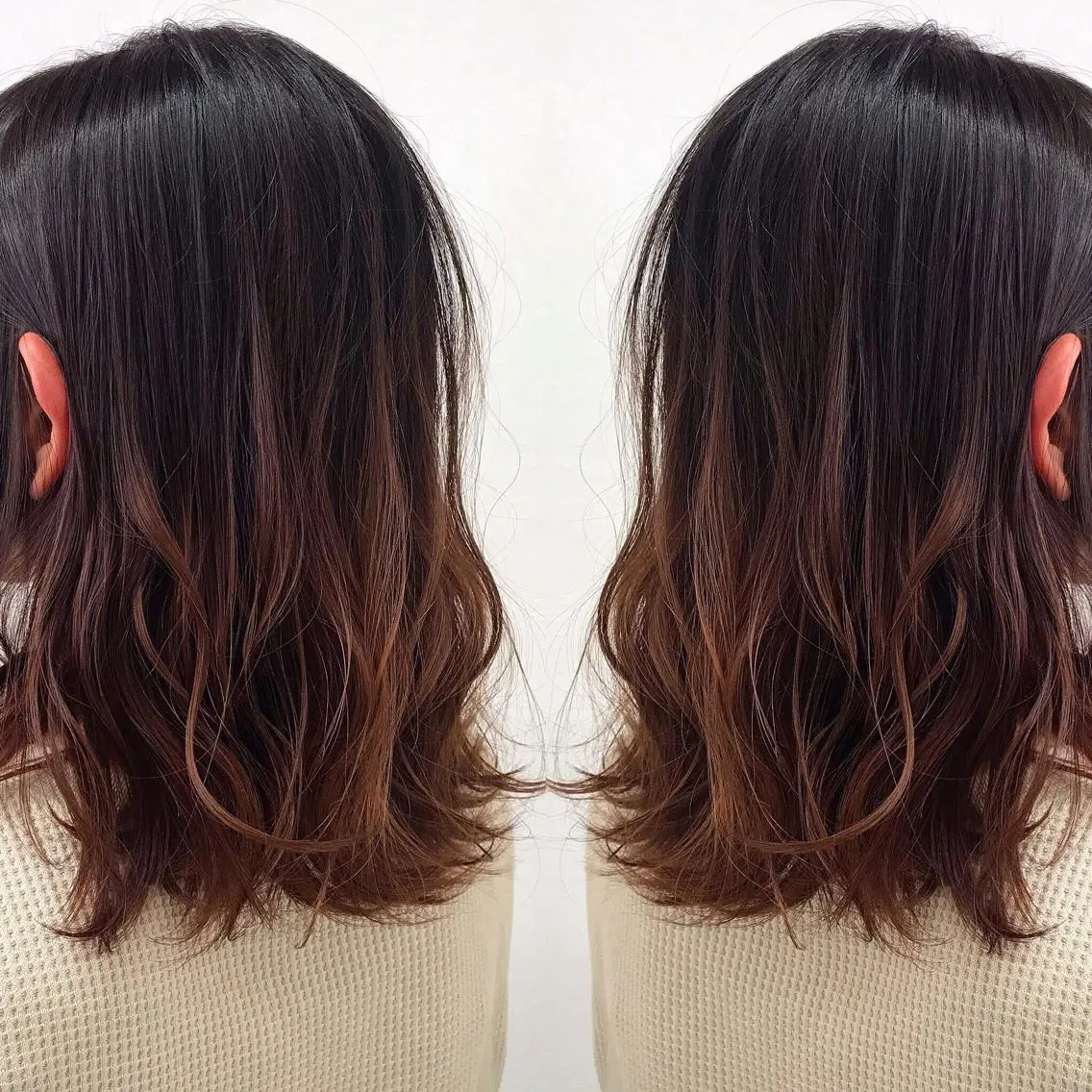 ミディアム カラー グラデーションカラー ピンクカラー ヘアカラー 柴田 祐輔のヘアスタイル