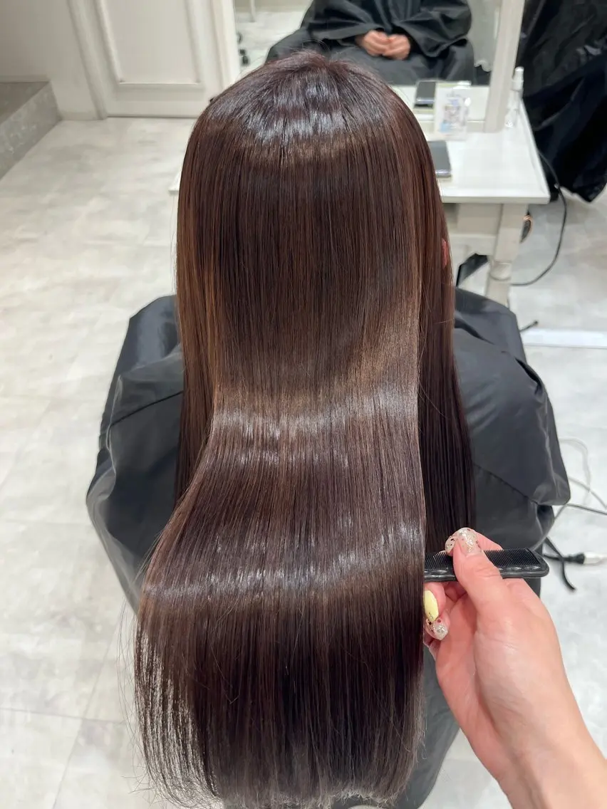 ロング カット ヘアカラー トリートメント Barrel天王寺 satokoのヘアスタイル