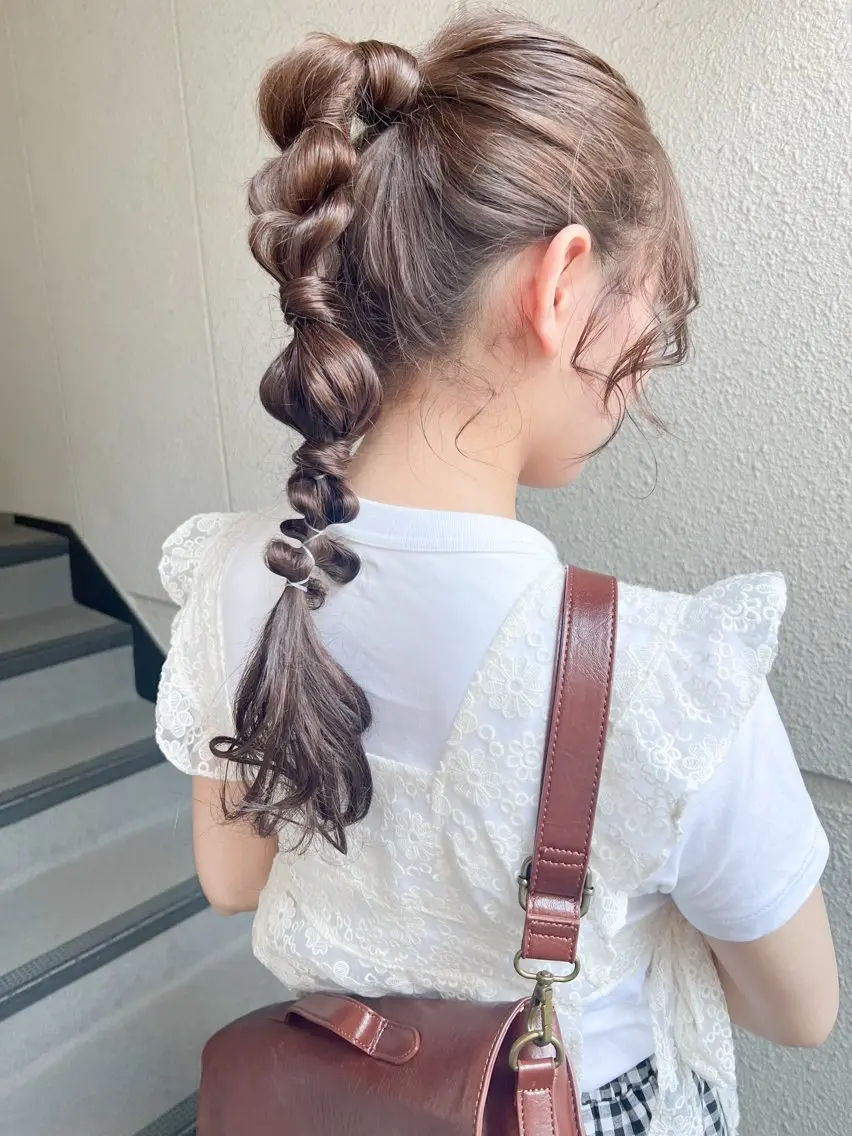 ロング カラー ヘアアレンジ ブリーチ ブリーチなしカラー カラーパティシエ facce🌼ikoのヘアスタイル