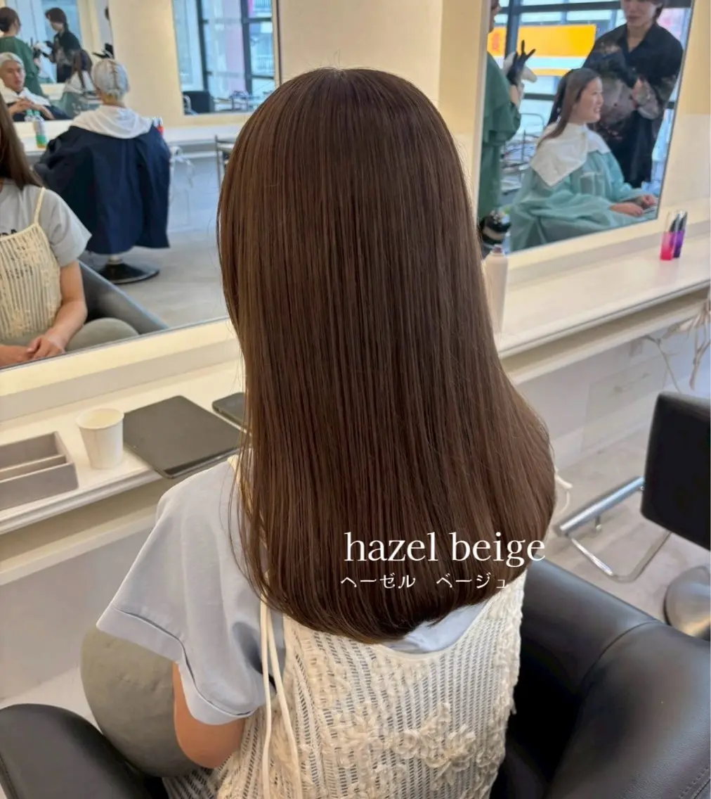 セミロング カラー ヘアカラー ParveMix 岡本えりかのヘアスタイル