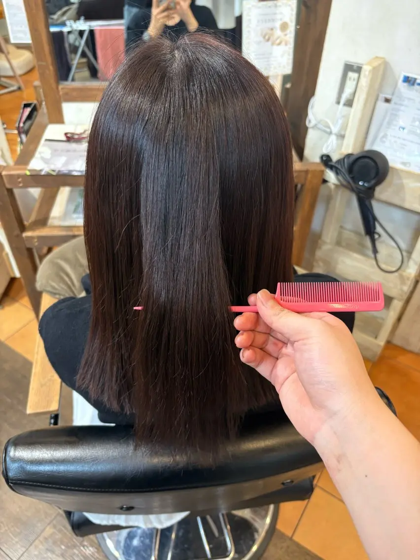 カラー ブラウンカラー オレンジ オレンジブラウン 三宅　デザインカラー 透明感カラー✨のヘアスタイル