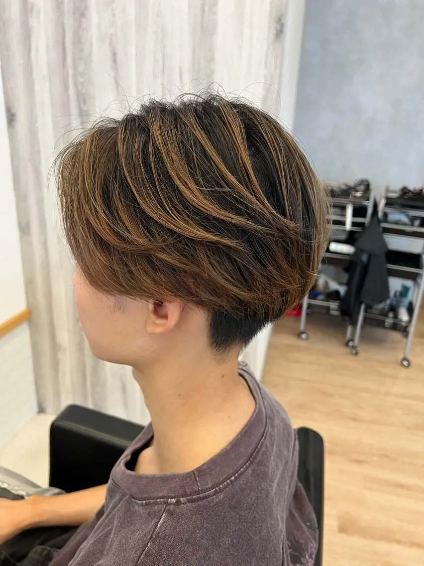 カラー メンズ メンズバレイヤージュ バレイヤージュ 佐藤祐輔 メンズパーマのヘアスタイル