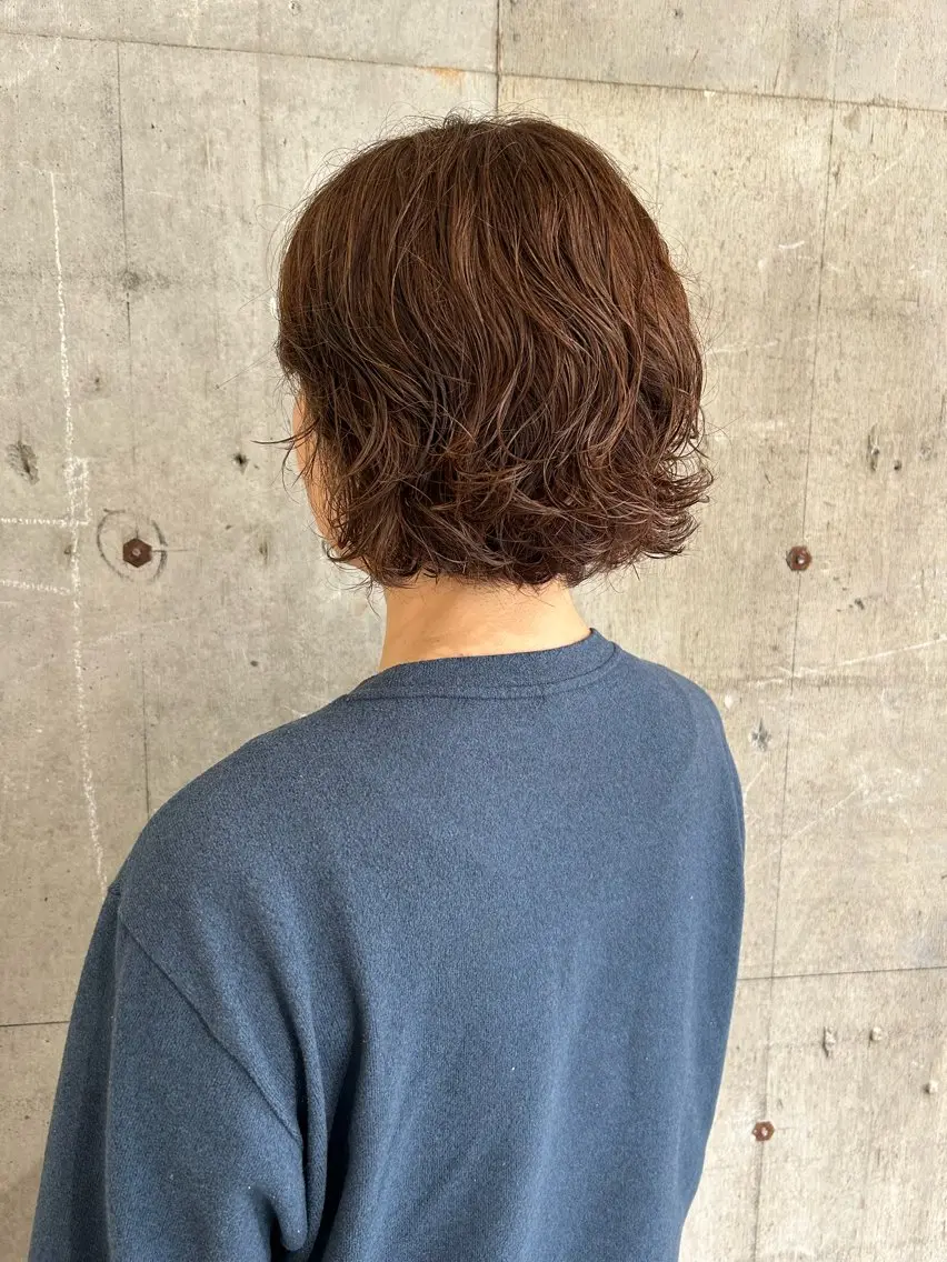 ショート パーマ ボブ カット パーマ トリートメント 髪質改善/レイヤー/ お顔まわり/Ami.のヘアスタイル