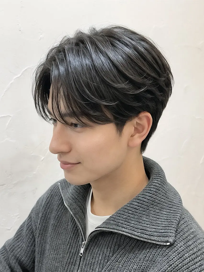 メンズカット➕毛流れ縮毛矯正¥14300の写真