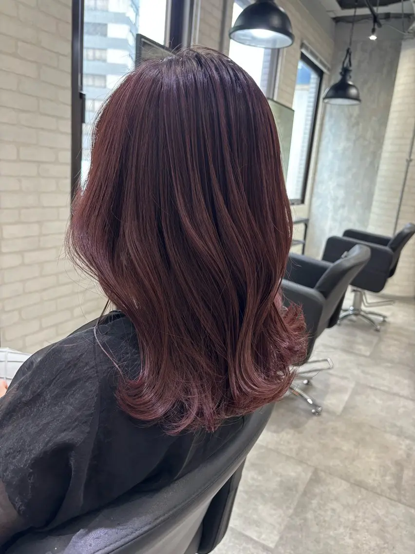 ミディアム カラー ヘアアレンジ ヘアカラー トリートメント kei🤎ベージュ /透明感カラー/博多のヘアスタイル