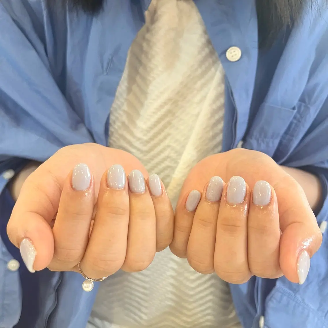 ネイル ブルー ラメ(グリッター) ハンドネイル ♡Tajima Yumeka♡のネイルデザイン